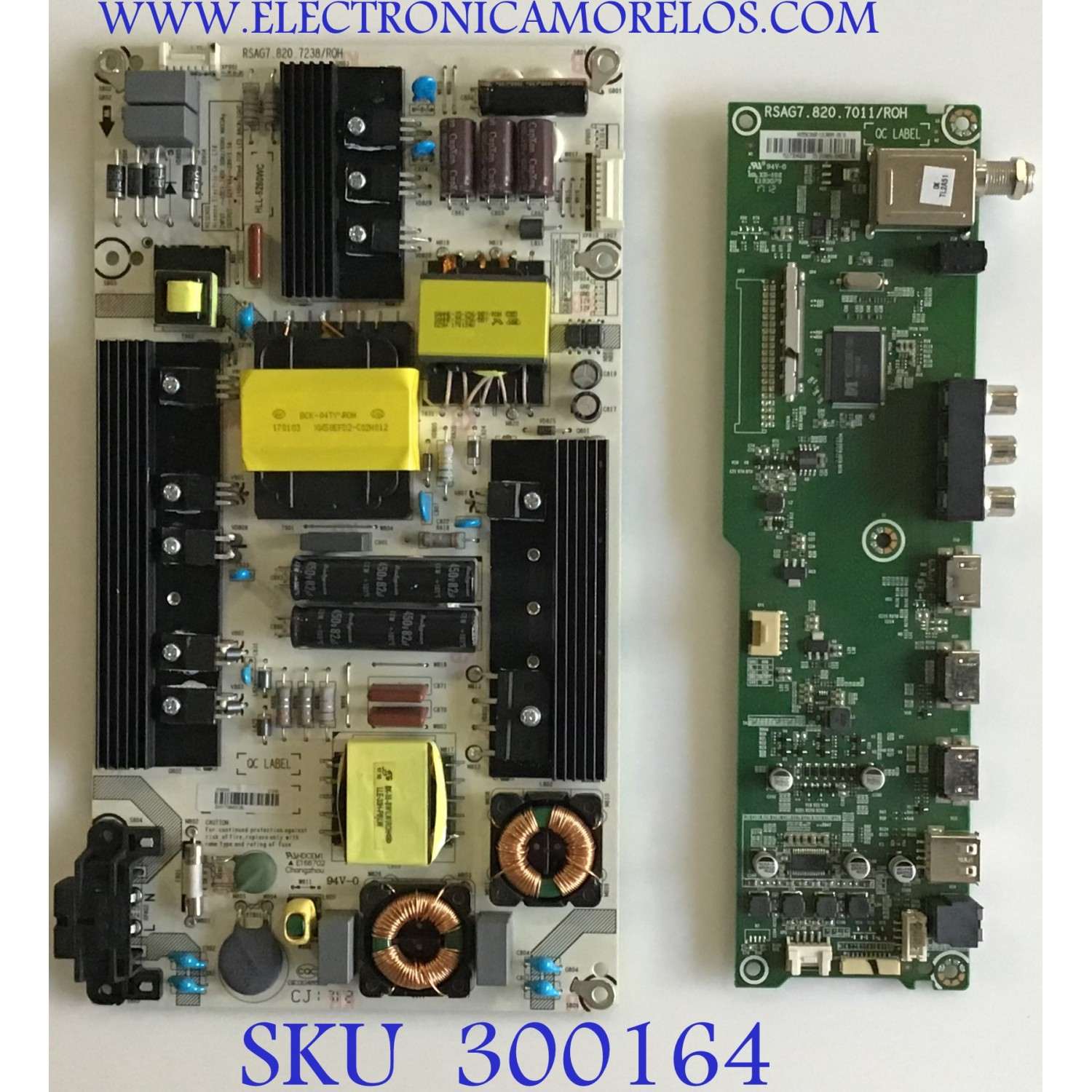 KIT DE TARJETAS PARA TV INSIGNIA / NUMERO DE PARTE MAIN 213899 / RSAG7.820.7011/ROH / HU55K306F / 210891 / NUMERO DE PARTE FUENTE 209995 / RSAG7.820.8238/ROH / PANEL HD550K3F81-TX\S3\GM\ROH / MODELO NS-55D420NA18